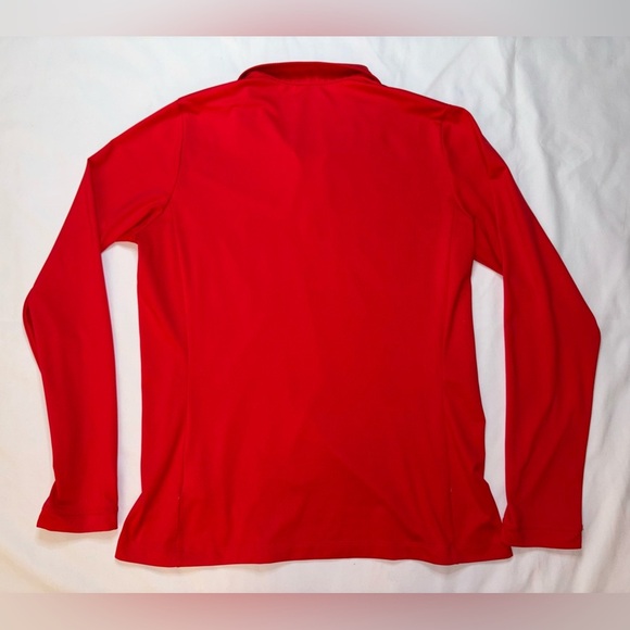 Nike Golf Size L Red Long Sleeve Quarter Zip Dri-Fit Shirt - Picture 7 of 7